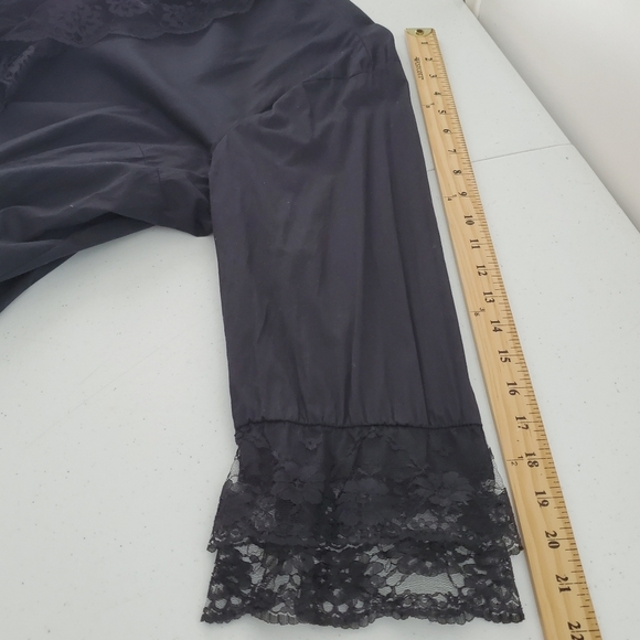 Ruffle Lace Front Shirt Size 2X Black Button-up Top Lace Trim Cuff Steampunk - Picture 9 of 13